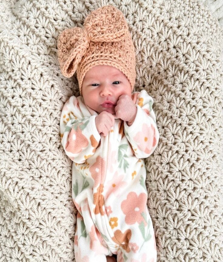 Star Stitch Crochet Baby Hat by MJ Off The Hook Designs