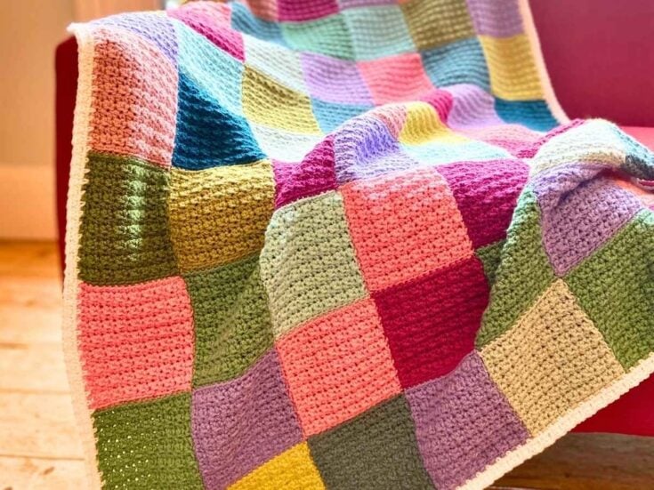 Stash-buster Squares Blanket by The Crochet Swirl