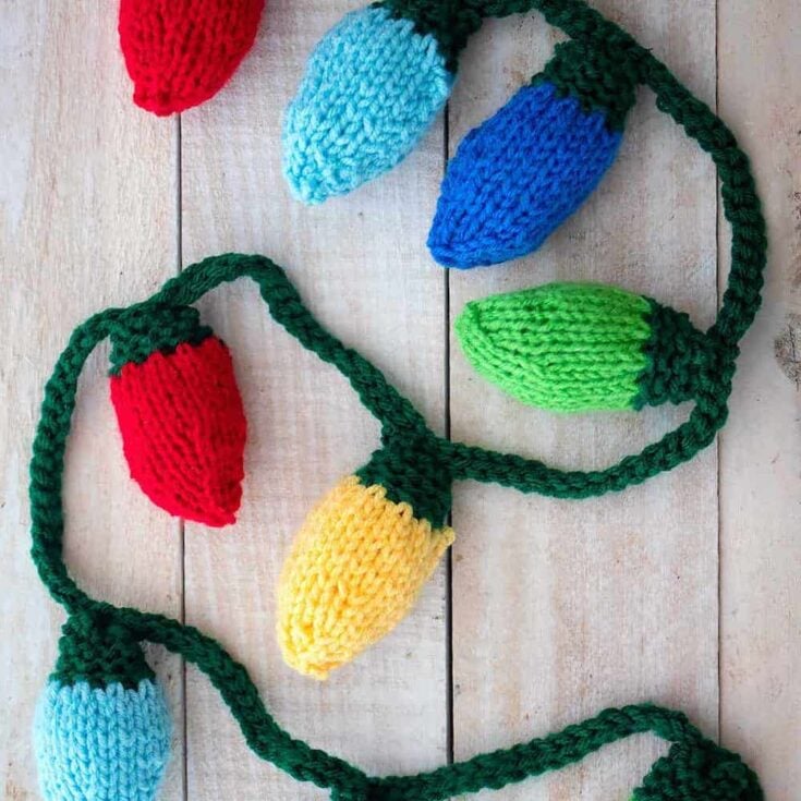 String Christmas Lights Knitting Pattern by Gina Michelle