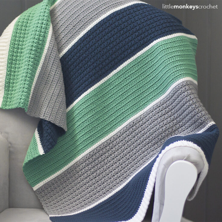 Striped Crochet Baby Blanket by Little Monkey's Crochet