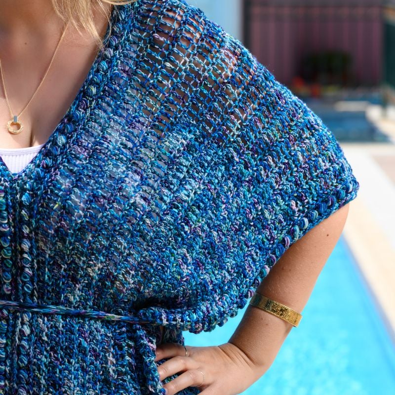 Swimsuit cover up crochet pattern feat image