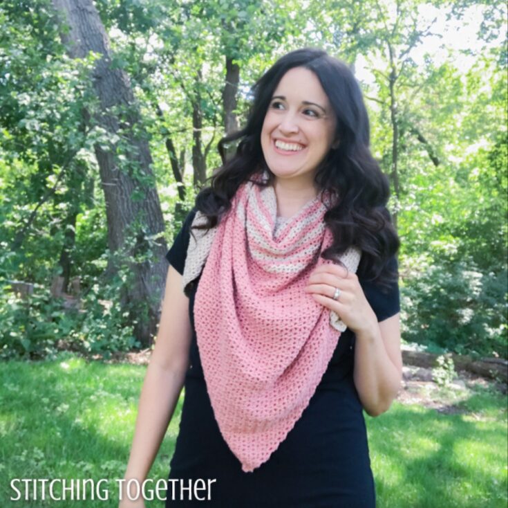 Tela Crochet Triangle Shawl by Stitching Together
