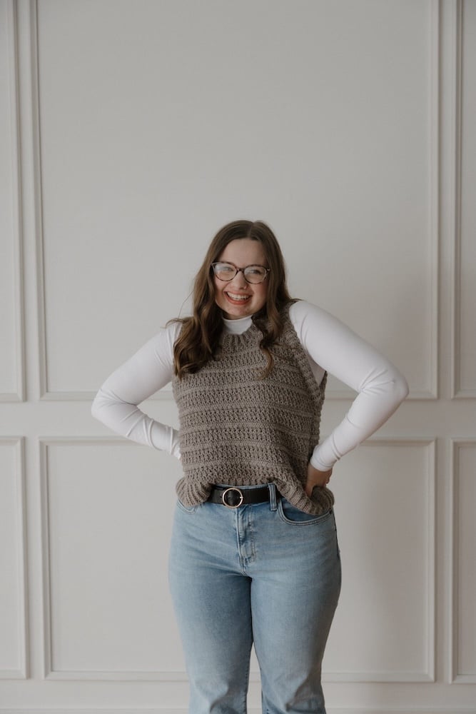 Textured Crochet Sweater Vest | Free Crochet Pattern by Stitch Berry