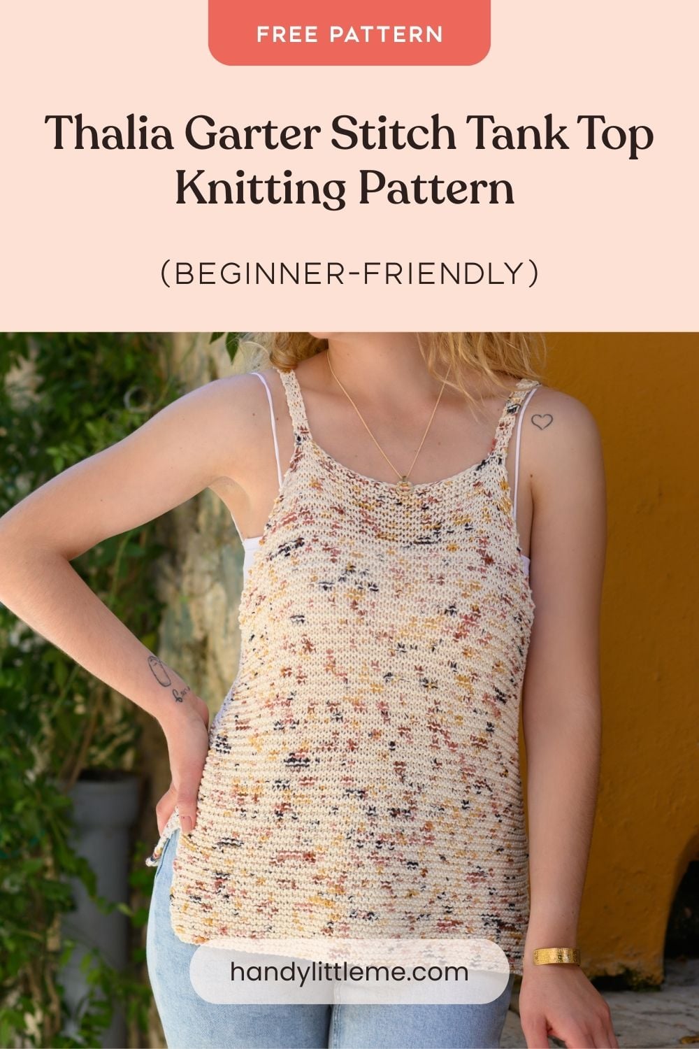 Thalia Garter Stitch Tank Top Knitting Pattern