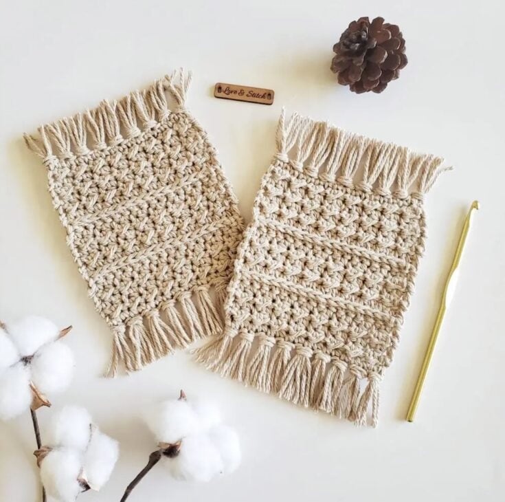 Image for The Addison Mug Rug Free Crochet Pattern by Love And Stitch Design