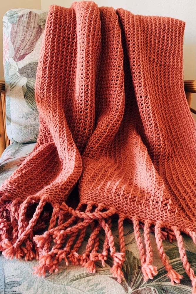 The Ava Throw Tunisian Crochet Blanket by I Can Crochet That