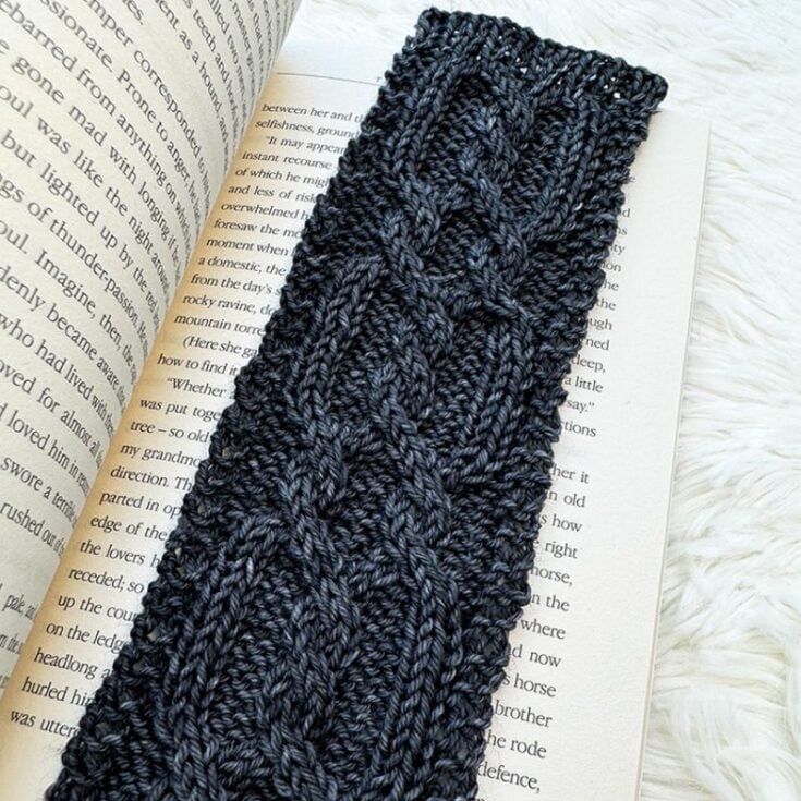 Image for The Tortured Poet Bookmark Knitting Pattern  (Free Printable)
