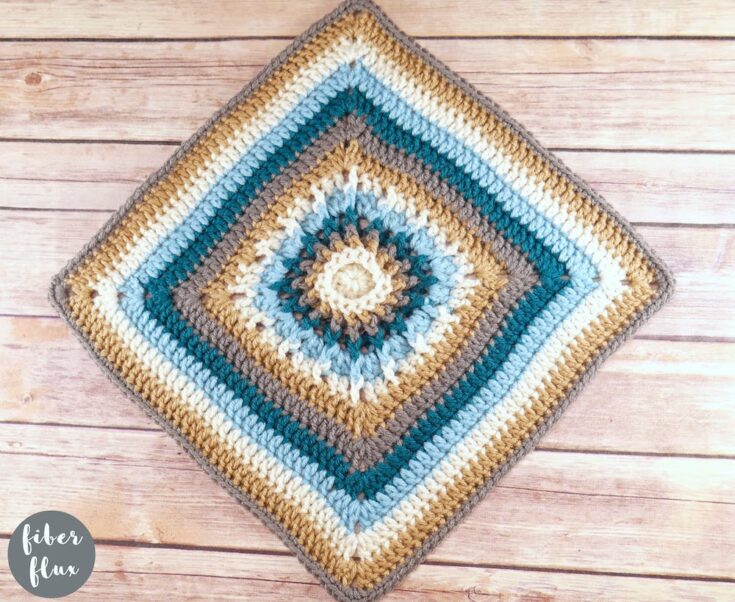 Tidal Moon Square, Free Crochet Pattern + Full Video Tutorial by Fiber Flux Blog