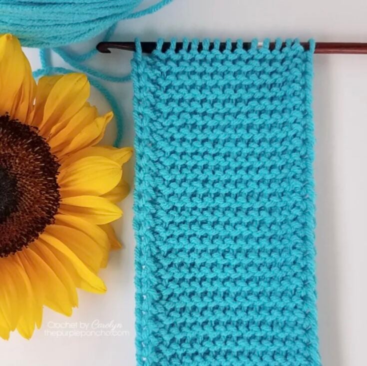 Tunisian Purl Stitch Tutorial (TPS) by The Purple Poncho
