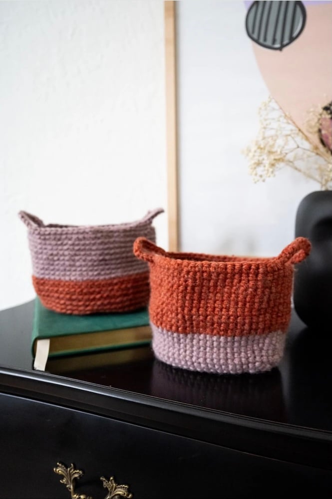 Two-Color Basket by Lion Brand Yarns