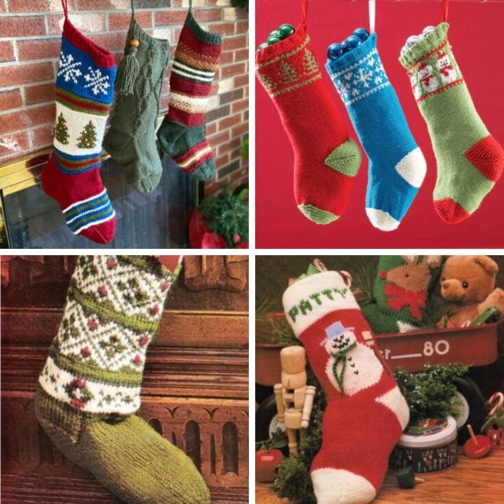 Vintage Knitted Christmas Stocking Patterns feat image.