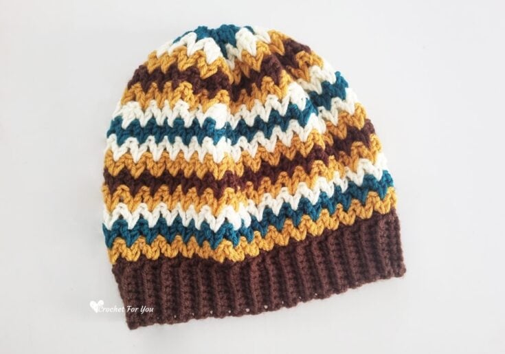 Wavy Vees Crochet Beanie by Crochet For You