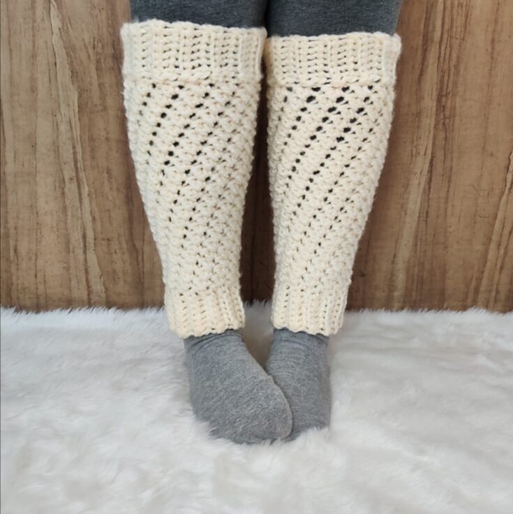 White Winter Leg Warmers by Aki Daga