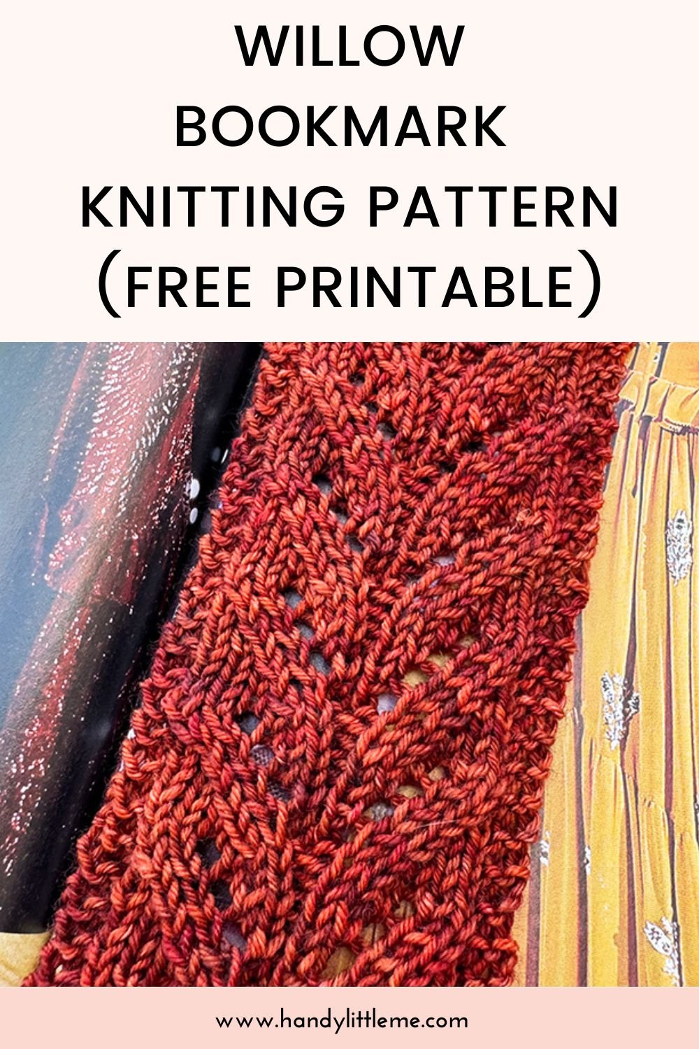 Willow bookmark knitting pattern