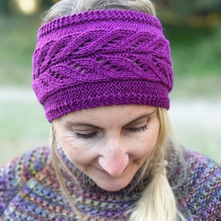 Woodland whispers headband knitting pattern