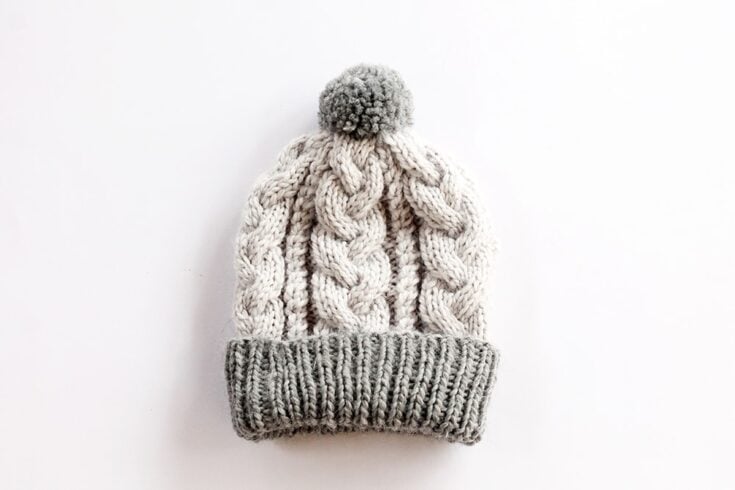 cable knit baby hat