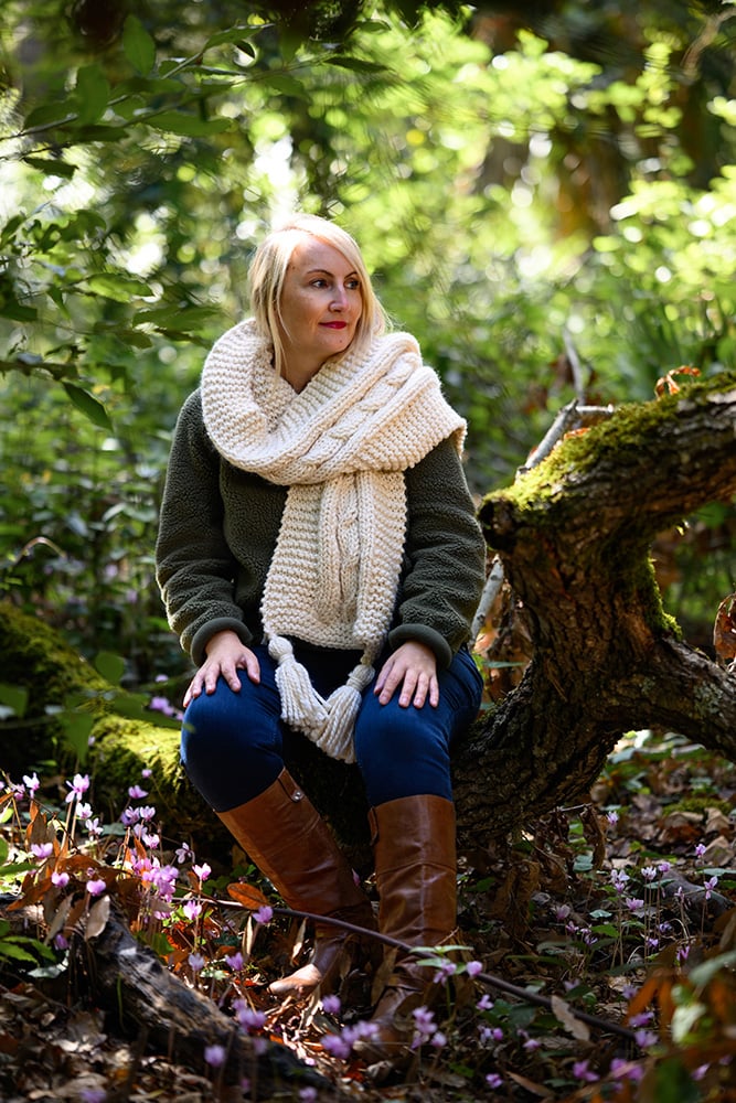 cozy cable knit scarf