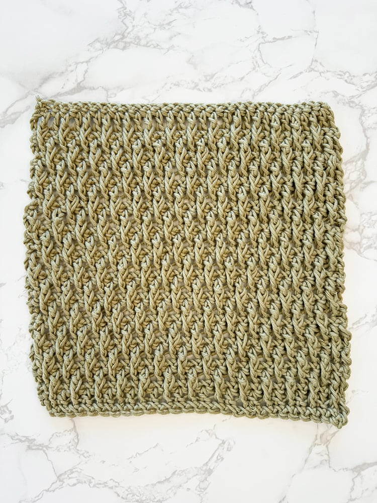 crochet alpine stitch dishcloth