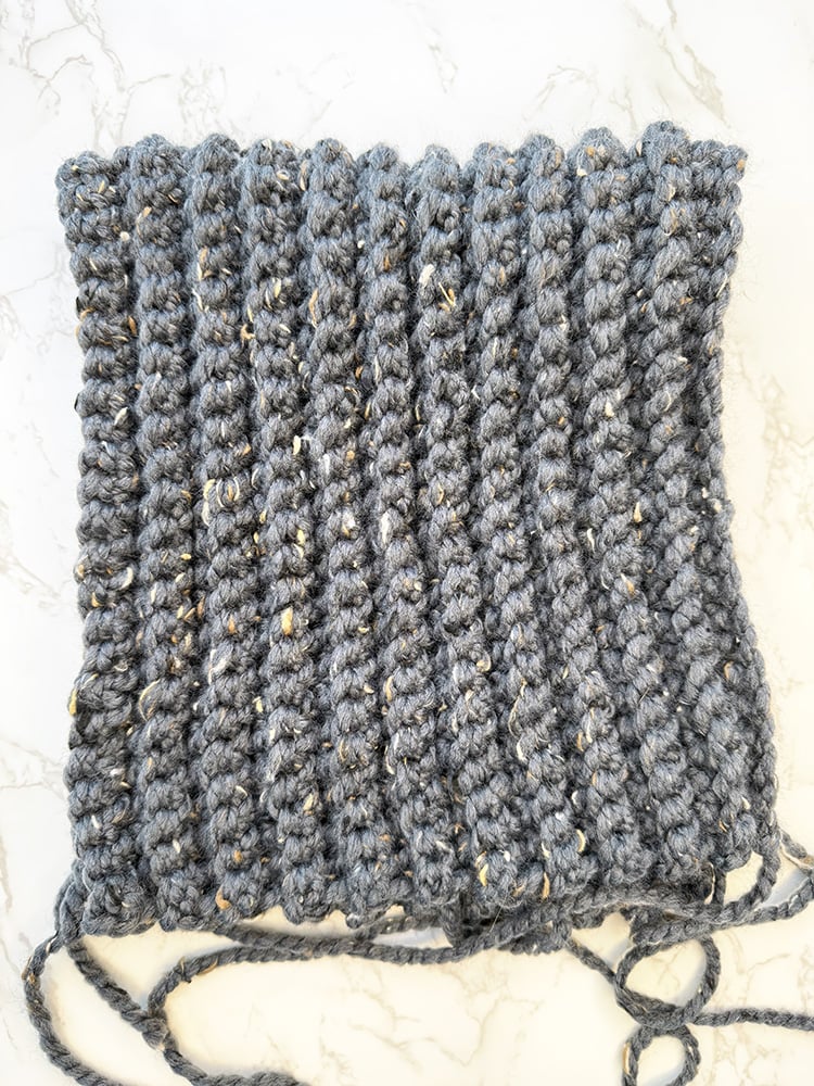 crochet cat hat folded in half