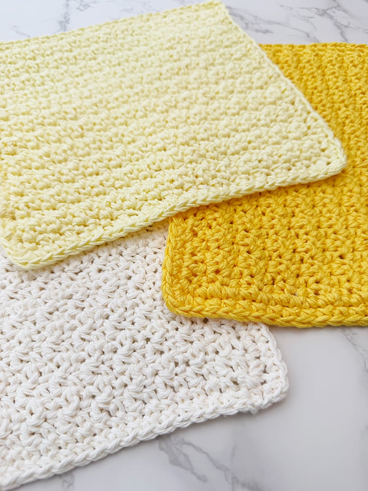 crochet lemon peel stitch dishcloths