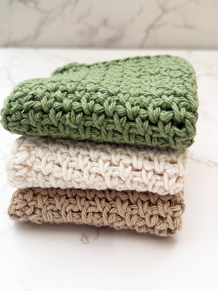 crochet moss stitch dishcloths