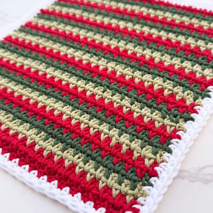 crochet moss stitch dishcolth feat image