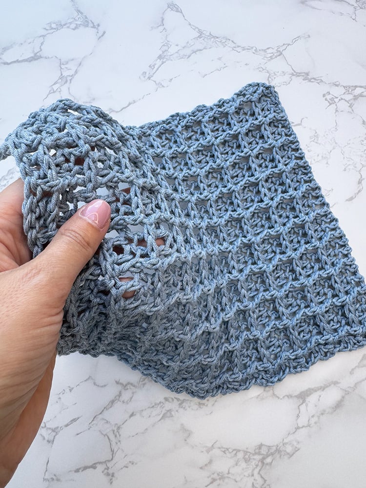crochet waffle stitch dishcloth cotton
