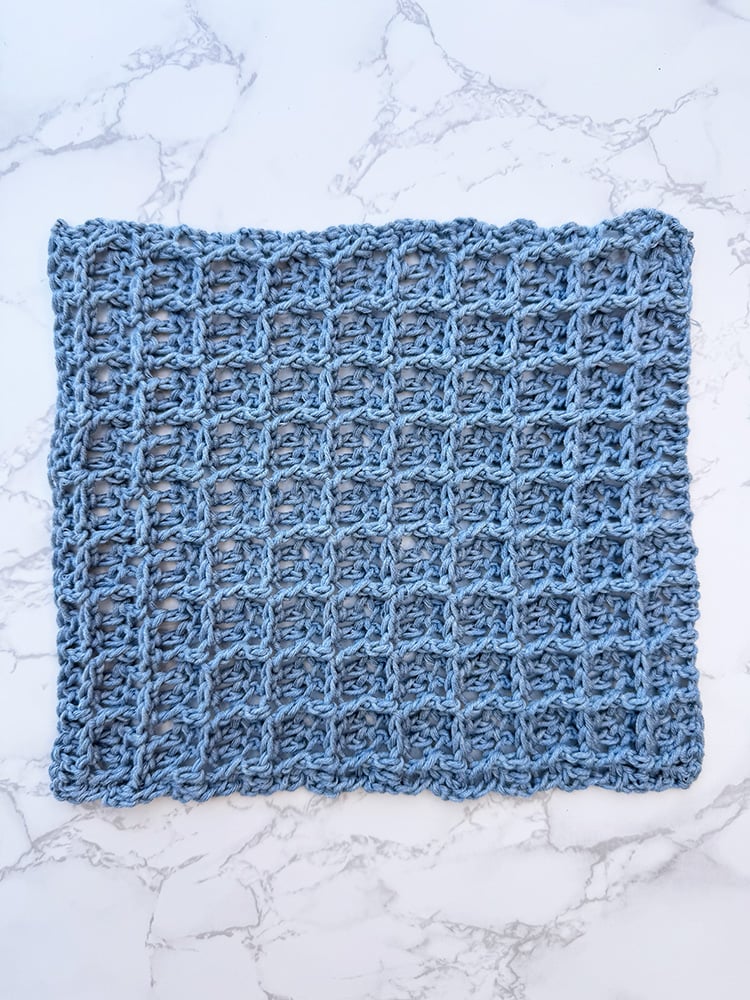 crochet waffle stitch square