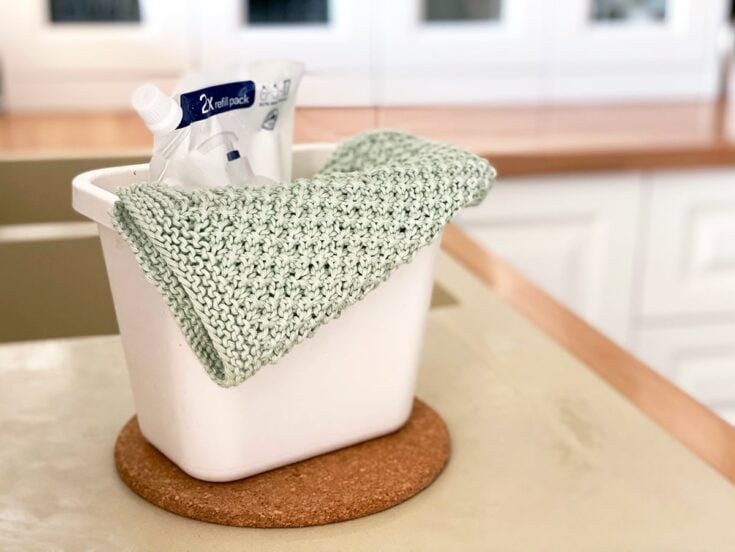 Irish moss stitch dishcloth