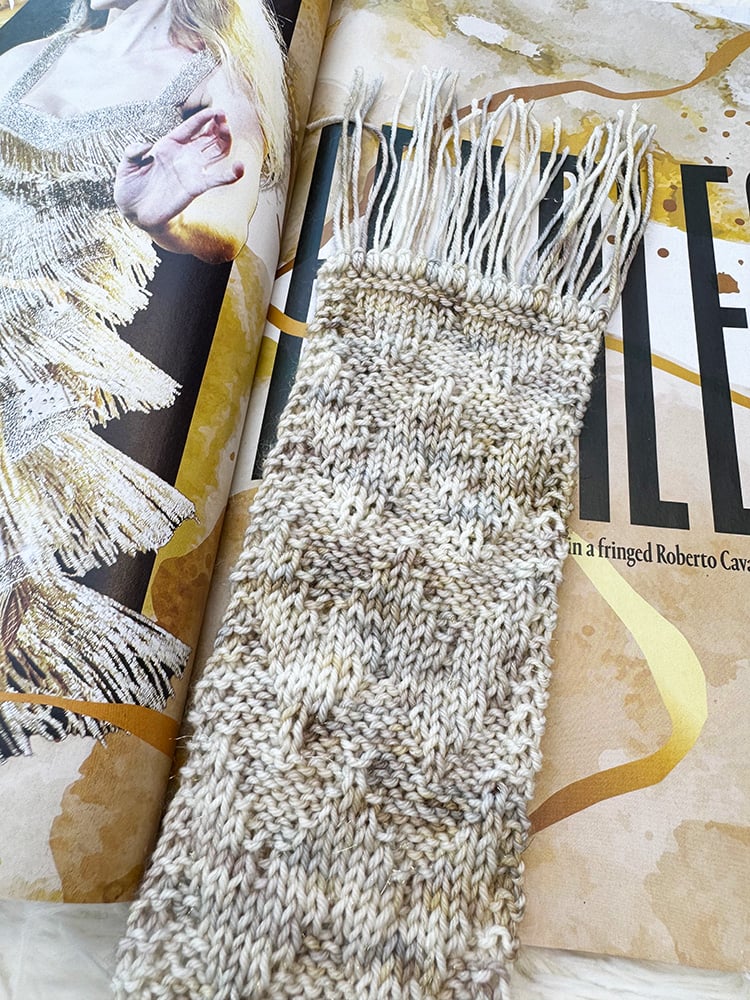 fearless fringe knitted bookmark