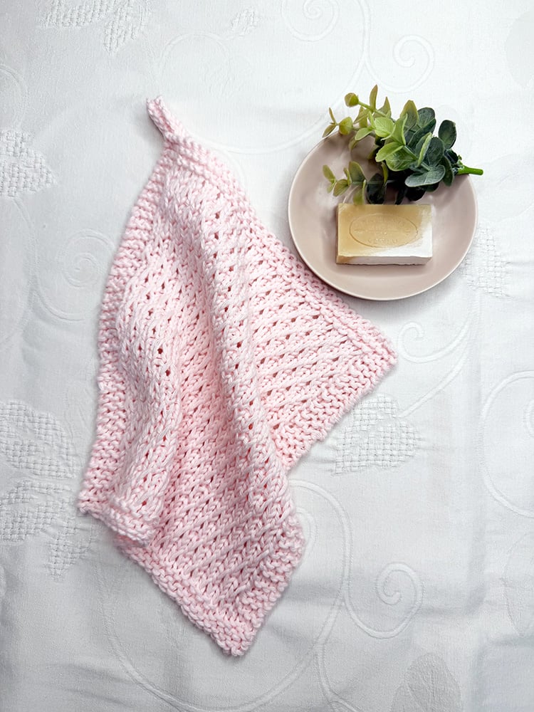 folded dimples knit dishcloth