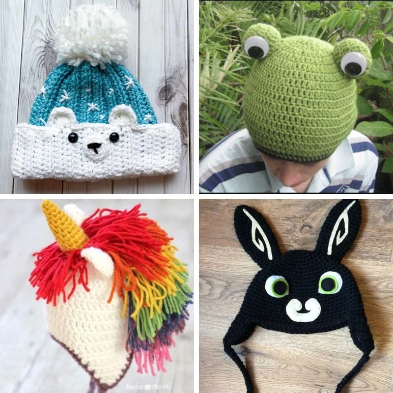 25 Free Crochet Animal Hat Patterns (Easy & Adorable)