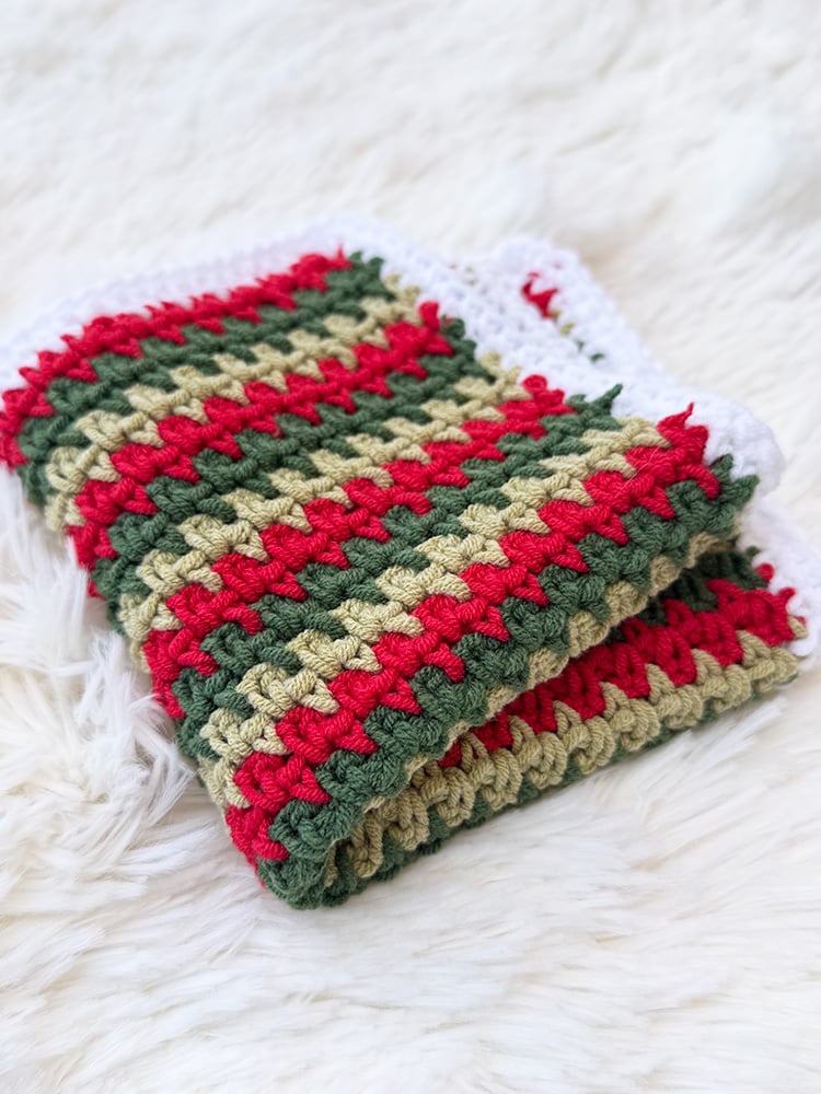 free crochet moss stitch dishcloth