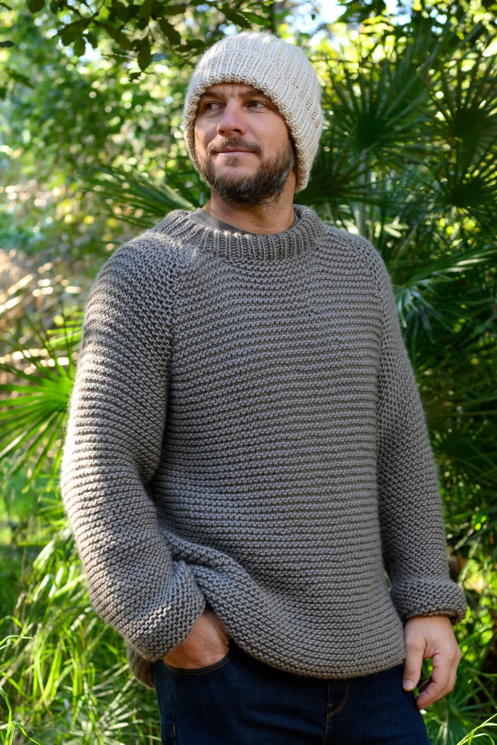 Men's Sweater Pattern {Garter Stitch 
