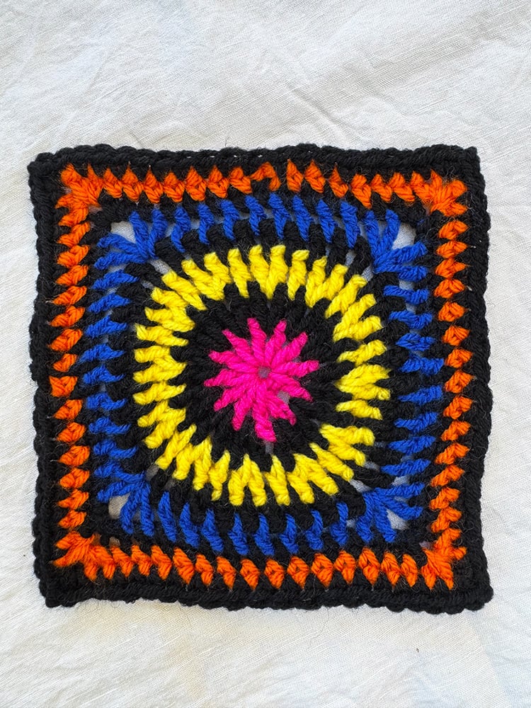 pop art crochet granny square