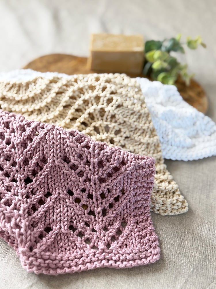 pretty cotton lace knitting close up