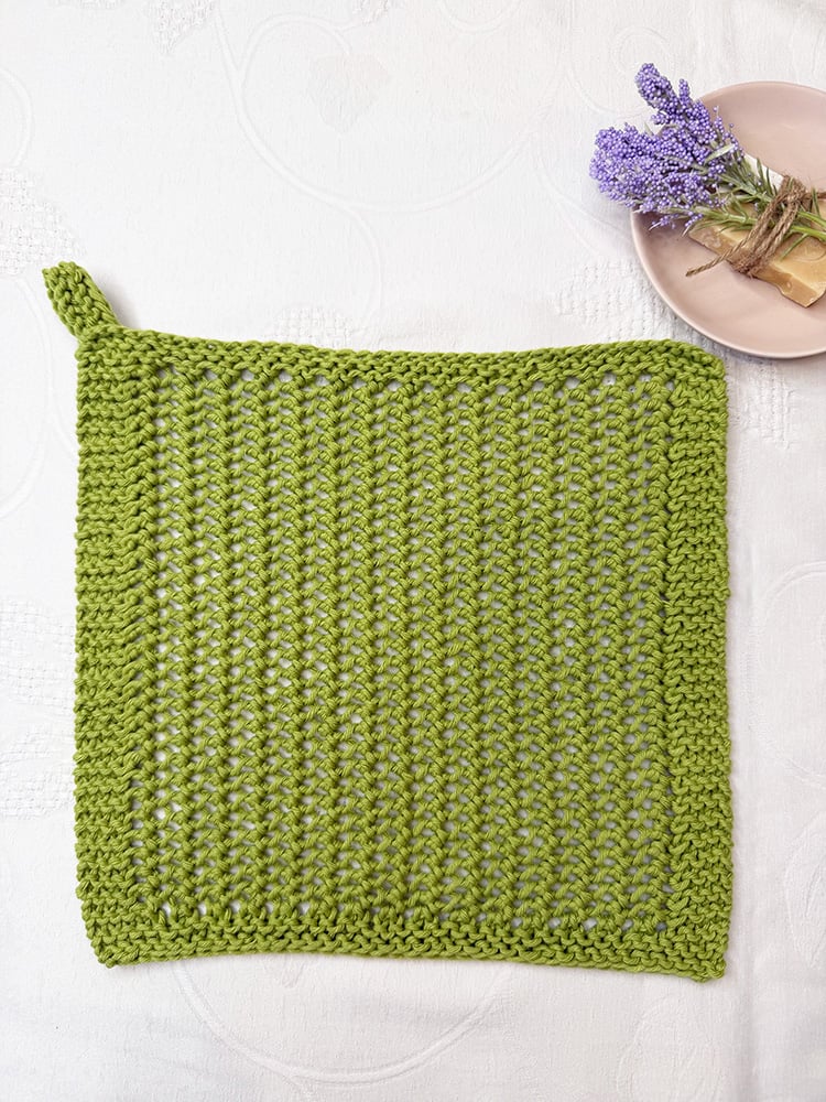purse stitch knitted dishcloth
