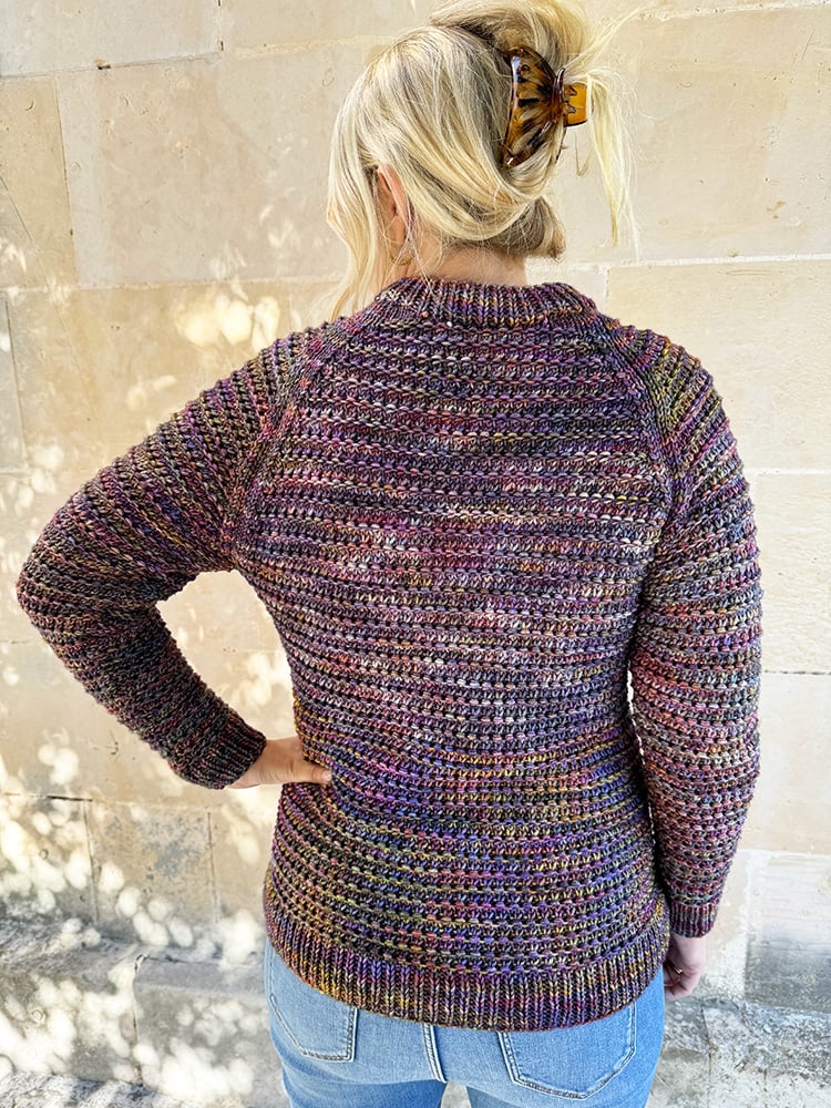 raglan sweater back view