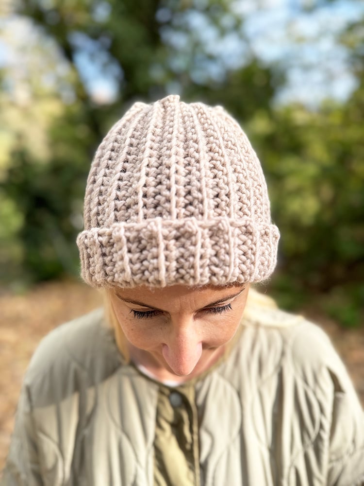 ribbed crochet beanie