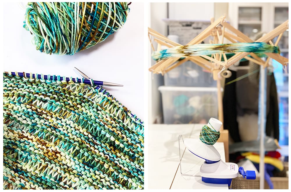 shawl on the needles